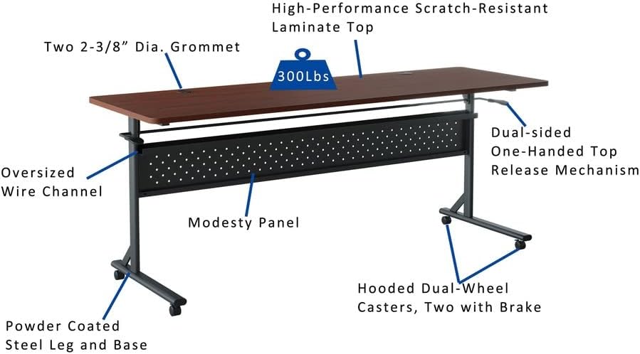 Lorell Shift 2.0 Flip & Nesting Mobile Table