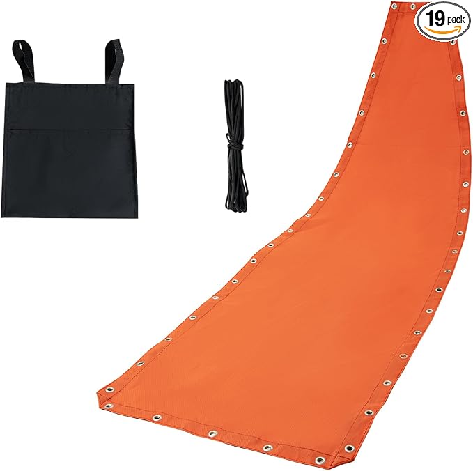Replacement Reinforced Mesh and Durable Rope Set for Hanging Lounge Chair Chaise Lounger, Comes with a Hanging Storage Bag (Mesh and Rope ONLY, Orange)