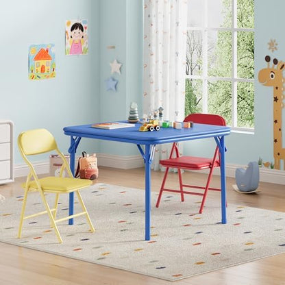 GarveeHome 3-Piece Kids Folding Table and Chairs Set, Activity Table Set