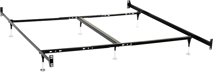 Coaster Home Furnishings Esme Metal Bed Frame Adjustable 6-Leg Base for Box Spring and Mattress Queen and Eastern King Black 9602QK