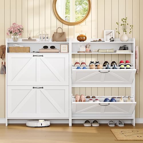 Shoe Storage Cabinet with 2 Flip Drawers for Entryway,Hallway