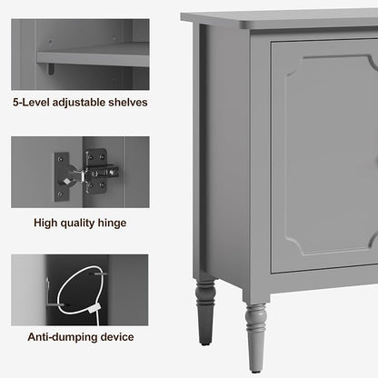 RoyalCraft Buffet Cabinet with Storage, 59" Vintage Sideboard with Adjustable Shelves, Mid Century Modern Painted Credenza Coffee Bar for Kitchen, Dining Room, Entryway, Living Room, Dove Gray