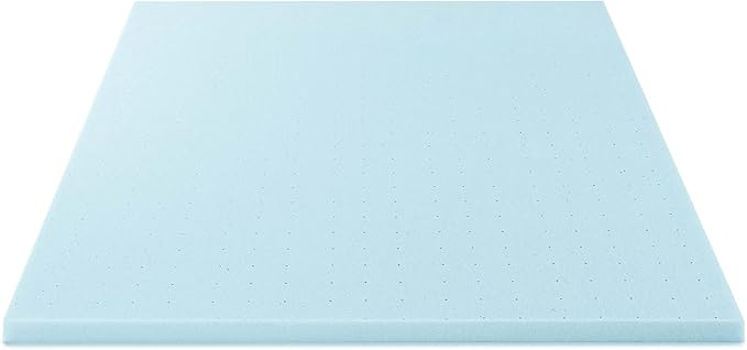 Best Price Mattress 1.5 Inch Ventilated Memory Foam Mattress Topper, Cooling Gel Infusion, CertiPUR-US Certified, Dorm Essentials, Queen