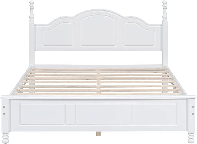 Harper & Bright Designs Bedroom Set Furniture, 3-Pieces Bedroom Sets, Queen Size Wood Platform Bed and 2 Nightstands, White