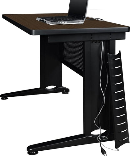 Regency Fusion 66 x 24 in. Training Table – Durable Edge Banding, Vented C-Leg Wire Management for Classroom, Office, and Training Room Workstations (Neo Walnut)