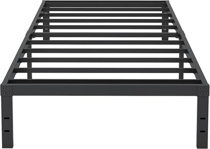 Cieemine 10 Inch Twin Bed Frames, Platform Metal Bed Frame Twin Size Heavy Duty Steel Slat Mattress Foundation, No Box Spring Needed, Easy Assembly, Noise-Free, Black