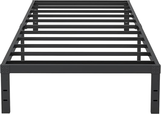 Cieemine 10 Inch Twin Bed Frames, Platform Metal Bed Frame Twin Size Heavy Duty Steel Slat Mattress Foundation, No Box Spring Needed, Easy Assembly, Noise-Free, Black