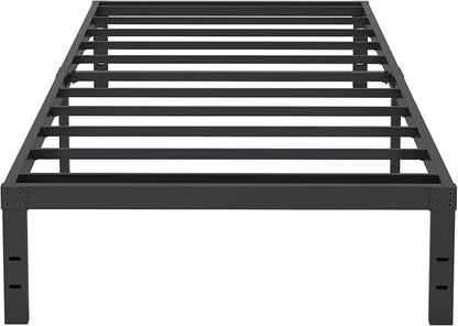 Cieemine 10 Inch XL Twin Bed Frames, Platform Metal Bed Frame Twin XL Size Heavy Duty Steel Slat Mattress Foundation, No Box Spring Needed, Easy Assembly, Noise-Free, Black