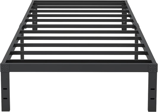 Cieemine 10 Inch XL Twin Bed Frames, Platform Metal Bed Frame Twin XL Size Heavy Duty Steel Slat Mattress Foundation, No Box Spring Needed, Easy Assembly, Noise-Free, Black
