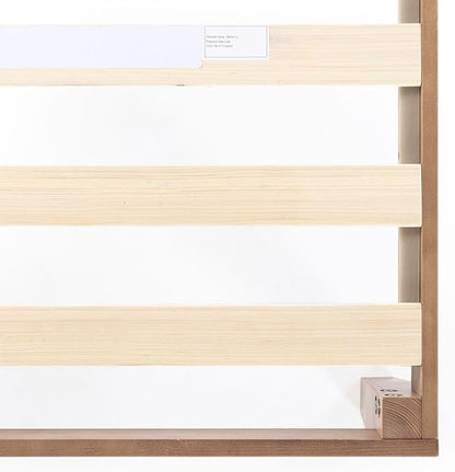 Mellow Naturalista Classic - 12 Inch Solid Wood Platform Bed with Wooden Slats, No Box Spring Needed, Easy Assembly, Queen, Pine