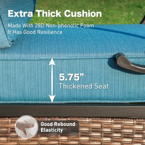 SUNSHINE VALLEY 2-Seat Metal Patio Loveseat, High-Back Design, Deep Seating