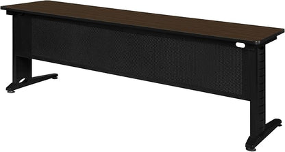 Regency Fusion 84 x 24 in. Training Table – Durable Edge Banding, Vented C-Leg Wire Management for Classroom, Office, and Training Room Workstations (Neo Walnut)