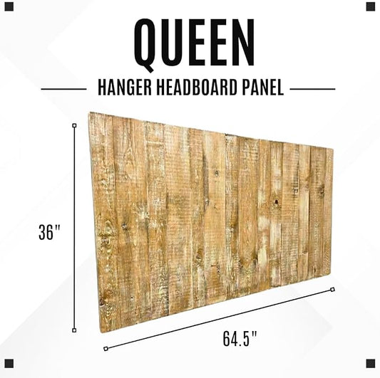 Barn Walls Boho Whitewash Headboard, Bohemian Design, Solid Wood Headboard, Floating Panels, Wall Mount, Adjustable Height, Easy Assembly, Queen Size