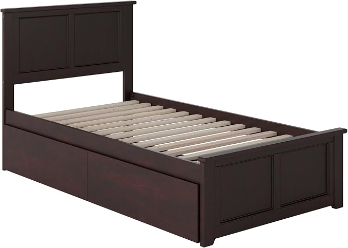 AFI, Madison Twin XL Platform Bed with Matching Footboard & Storage Drawers, Espresso