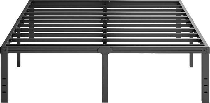 Furnitui 18 Inch High Platform California King Bed Frames, Metal Cal King Bed Frame No Box Spring Needed, Easy Assembly, Noise Free, Sturdy, Black
