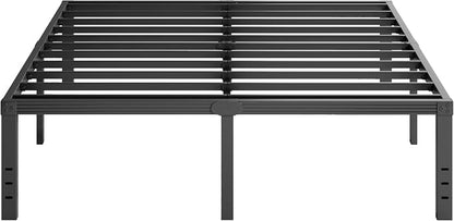 Furnitui 18 Inch High Platform California King Bed Frames, Metal Cal King Bed Frame No Box Spring Needed, Easy Assembly, Noise Free, Sturdy, Black
