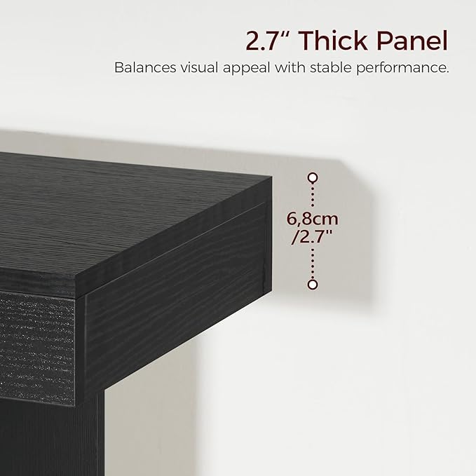 MAHANCRIS Console Table, 39.4'' Black Rectangular Entryway Table, Modern Console Table with Storage, Sofa Tables for Hallway, Foyer, Living Room, Easy Assembly, Black CTHB16801