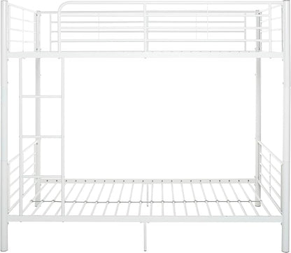 Walker Edison Elodie Urban Industrial Twin Over Twin Metal Bunk Bed, Twin Over Twin, White
