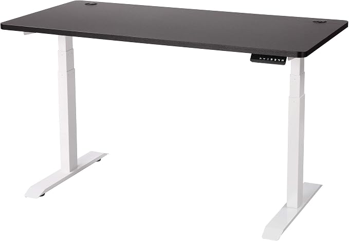 UNICOO Melamine 55.1 x 27.6 Inch Universal Table Top for Standard and Sit to Stand Height Adjustable Home and Office Desk Frames (Tabletop 55 - Black)