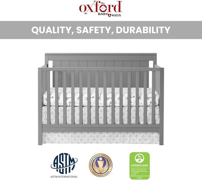 Oxford Baby Lazio 4-in-1 Convertible Crib, Dove Gray, GreenGuard Gold Certified