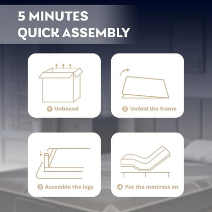 Dyonery Twin XL Adjustable Bed Base Frame with Wireless Remote + 12 Inch Twin XL Gel Memory Foam Mattress Bed in a Box, Head and Foot Incline, Zero Gravity, Fiberglass Free, 80" × 38"