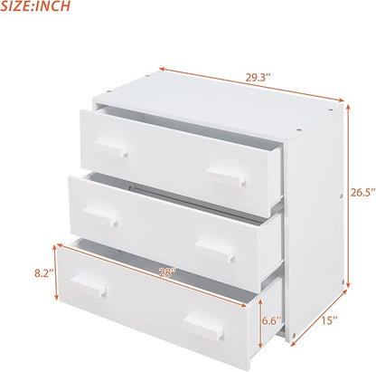 Bellemave Twin Size Low loft Bed for Kids,Wood Modern Farmhouse Twin Loft Bed with and Drawer Storage, No Box Spring Needed, White