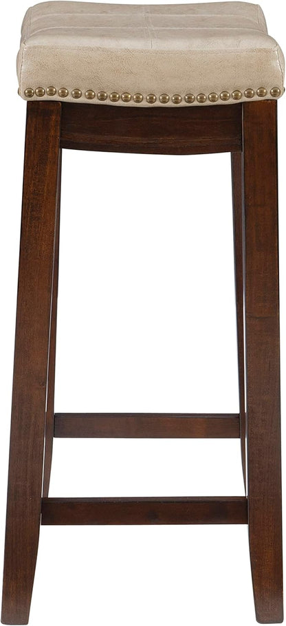 Linon Backless Counter Stool, Brown