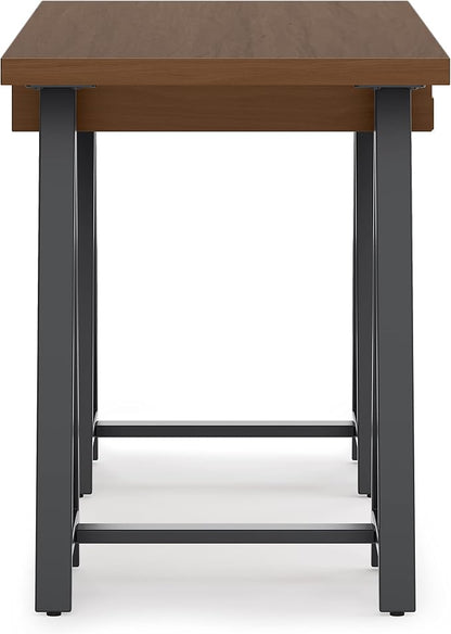 SIMPLIHOME Sawhorse Industrial 50 inch Wide SOLID WALNUT WOOD and Metal Small Desk in Walnut for the Office Desk, Writing Table, Workstation and Study Table