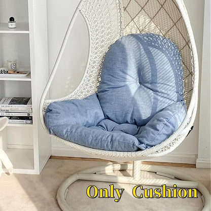 Swing Egg Chair Cushion Thickened Hanging Basket Seat Cushion Washable Hammock Chair Cushions Outdoor Patio Hanging Chairs Cushions Replacement (Only Cushion) (Blue)