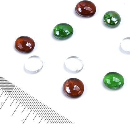 GasSaf Blended Fire Glass Beads for Outdoor Fire Pit, Fireplace, Replaces Existing Gas Logs & Lava Rocks, 3/4 Inch Glass(20 Pound)(Green, Amber, Crystal Clear Luster)