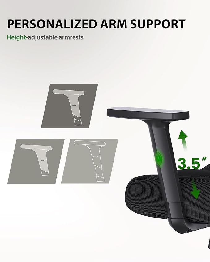 Marsail Ergonomic Office Chair Ergonomic Gaming Chair with Lumbar Support, 2D Headrest, Adjustable Armrests, Contoured Seat Cushion, Computer Desk Chair with Wheels for Home and Office, Pack of 20
