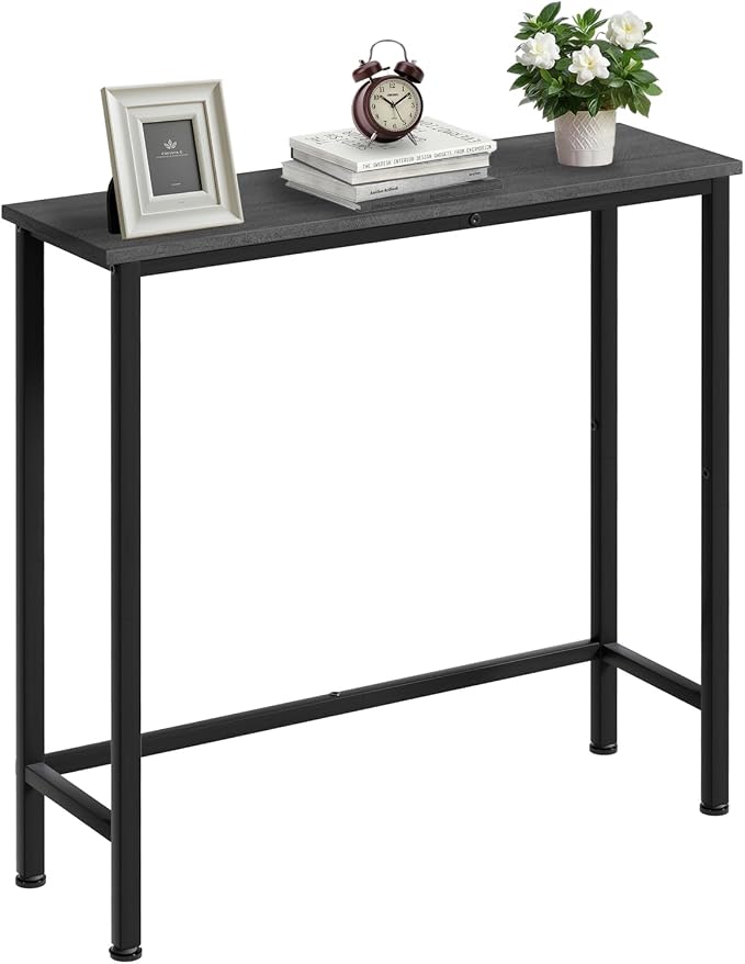Narrow Console Table, 29.5" Small Entryway Table, Thin Hallway Tables, Slim Sofa Side Tables for Hallway, Living Room, Bedroom, Foyer, Dark Slate Grey
