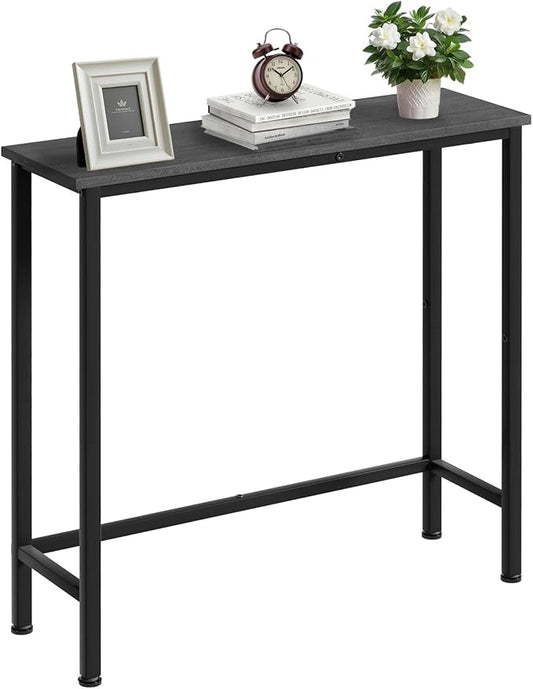 Narrow Console Table, 29.5" Small Entryway Table, Thin Hallway Tables, Slim Sofa Side Tables for Hallway, Living Room, Bedroom, Foyer, Dark Slate Grey