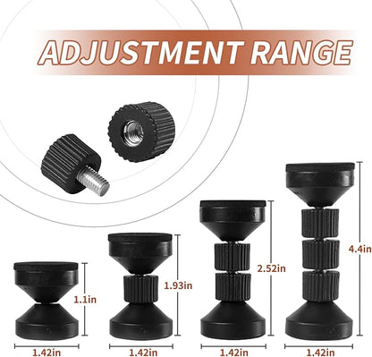dadop Adjustable Threaded Bed Frame Anti-Shake Tool for Bed, Headboard Stoppers, Bedside Headboards Prevent loosening Anti-Shake Fixer, Easy Install (2pcs Black Upgraded Version, 40-100mm)