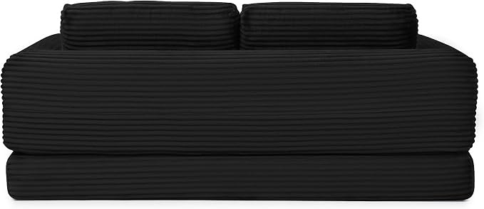82-Inch Foldable Loveseat Boneless Cloud Couch, Modern Compressed Foam Daybed Floor Mattress Sleeper Sofa, 2-in-1 Boneless Convertible Sofa in a Box,No Assembly Required