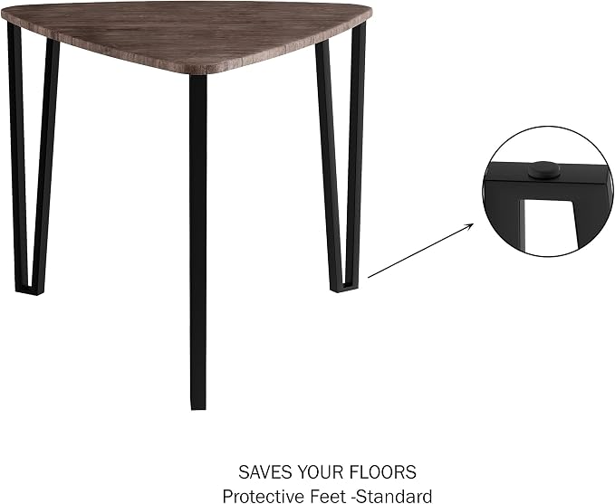 Lavish Home Nesting Tables - Set of 3 Modern Woodgrain-Look Coffee Tables for Living Room - Contemporary Accent Decor Home Furniture (Brown)