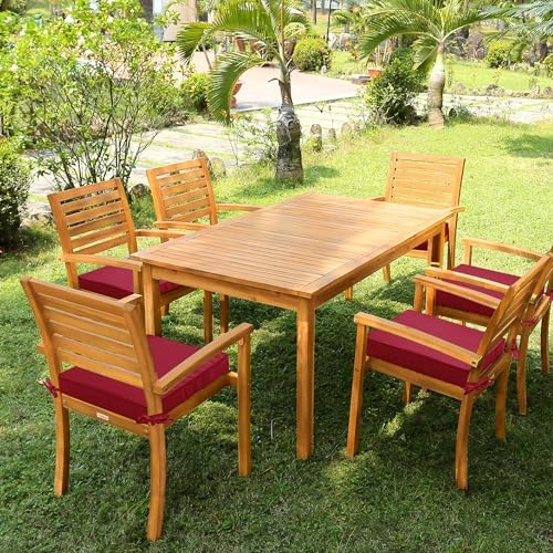 Outdoor Chair Cushions Set of 6, 19 x 19 x 3 Inch Seat Pads