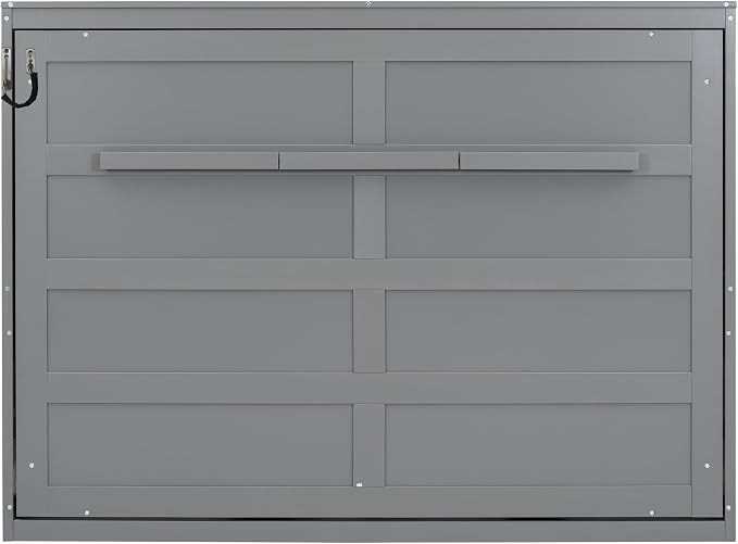 Ball & Cast Queen Size Murphy Bed,Hideaway Beds with Dual Piston Metal Folding Mechanism Designed,Wood Wall Cabinets Bedframe w/Slat Support and Storage Platform Top,Hardware Chain,for Apartment,Gray
