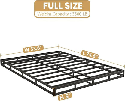 NHODIR 5 Inch Box Spring Full Size, Low Profile Metal Bed Base with Fabric Cover, Easy Assembly, Noise Free