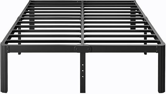 14 Inch High Platform Metal Queen Size Bed Frame, Queen Bed Frame no Box Spring Needed, Easy Assembly, Heavy Duty, Noise Free, Black