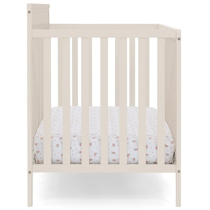 Delta Children Isabelle 6-in-1 Convertible Crib, Converts to Toddler Bed, Daybed, Sofa & Full Bed with/Without Footbaord, Greenguard Gold Certified, Mattress Heights, Soft Beige