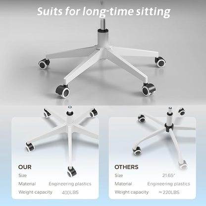 Ergonomic Office Chair with Adjustable Flip-Up Armrests & Lumbar Support - Thickened Cushion Desk Chair with Wheels, Comfy Home Office Computer Chair