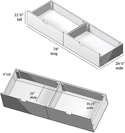Max & Lily Under Bed Storage Drawers, Blue