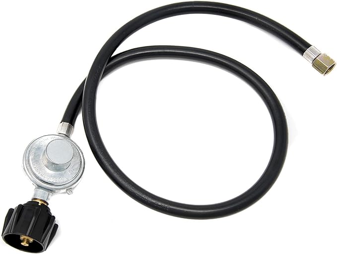GasOne Propane Regulator 3 Feet Universal QCC1 Grill Replacement with 36 inches hose for Most LP Gas Grill, Heater and Fire Pit Table, 3/8" Female Flare Nut