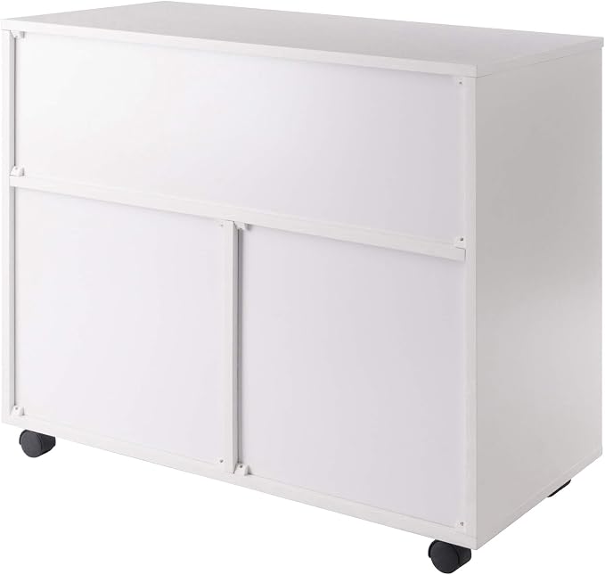 Winsome Halifax Mobile Storage Cabinet with 1 Door & 5 Drawers in White, Stylish & Functional Home Storage Cabinet for Filing, Kitchen Organization, Moveable Furniture for Office, Dorms, Apartments