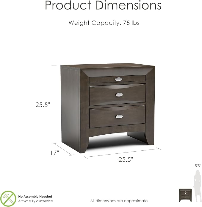 Furniture of America Darius Transitional Solid Wood 3-Piece King Platform Bedroom Set with Drawers, Bookcase Headboard and Knob Pulls, Mattress Ready, Gray