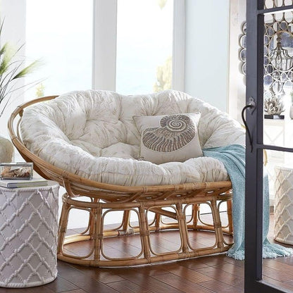 Lifup Water Resistant Papasan Chair Cushion Beige Round 24"