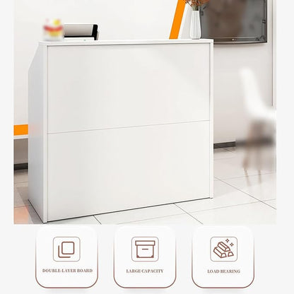 Commercial Reception Counter with Lockable Drawers, Small Reception Desk, Multifunctional Front Counter Desk for Warehouse Office Beauty Salon Restaurant