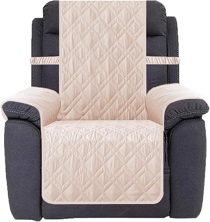 Ameritex Waterproof Nonslip Recliner Cover Stay in Place, Dog Chair Cover Furniture Protector, Ideal Recliner Slipcovers for Pets and Kids (Babypink, 30")