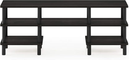 Furinno Turn-N-Tube 3-Tier Multipurpose Wide Shelf TV Stand, Espresso/Black